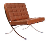 Mies Barcelona Pavilion Chair with Footrest | Tan Brown